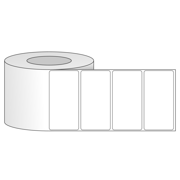 Tem nhãn - Decal trắng dạng cuộn 101.6mm x 50.8mm - Đường kính ngoài 152.4mm