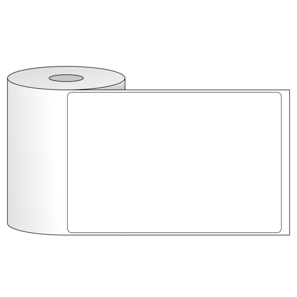Tem nhãn - Decal trắng dạng cuộn 101.6mm x 152.4mm - Đường kính ngoài 87.12mm