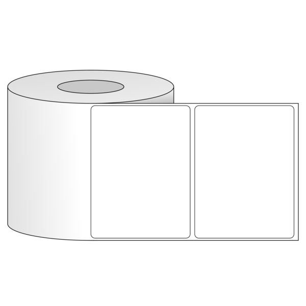 Tem nhãn - Decal trắng dạng cuộn 101.6mm x 76.2mm - Đường kính ngoài 127mm