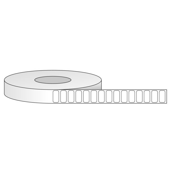 Tem nhãn - Decal trắng dạng cuộn 25.4mm x 12.7mm - Đường kính ngoài 203.2mm