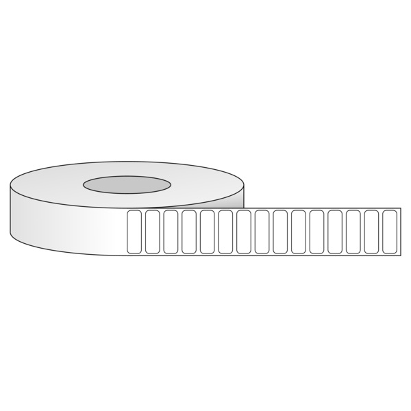 Tem nhãn - Decal trắng dạng cuộn 38.1mm x 12.7mm - Đường kính ngoài 203.2mm