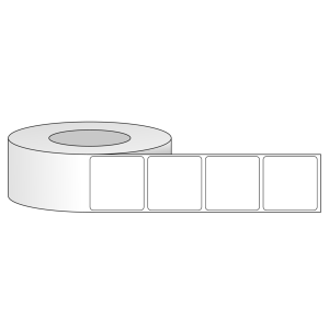 Tem nhãn - Decal trắng dạng cuộn 50.8mm x 50.8mm - Đường kính ngoài 152.4 mm