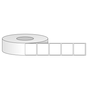 Tem nhãn - Decal trắng dạng cuộn 50.8mm x 50.8mm - Đường kính ngoài 203.2mm