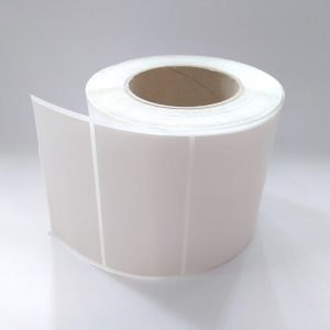 Cuộn decal tem nhãn có nội dung chữ nền trắng kích thước 40x20mm