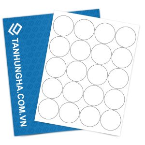 Tem nhãn - Decal trắng hình tròn 38mm dạng tệp