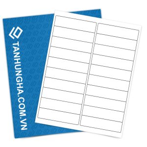 Tem nhãn - Decal trắng 102mm x 26mm dạng tệp