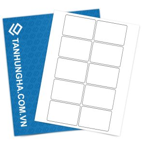 Tem nhãn - Decal trắng 102mm x 64mm dạng tệp
