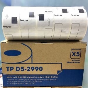 In tem nhãn decal mã vạch Brother TP D5-2990 dạng cuộn
