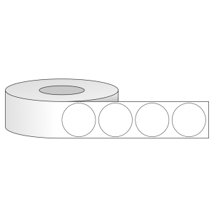 Tem nhãn - Decal trắng dạng cuộn hình tròn 38.1mm - Đường kính ngoài 127mm