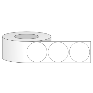 Tem nhãn - Decal trắng dạng cuộn hình tròn 63.5mm