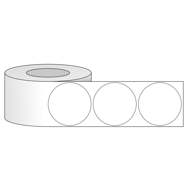 Tem nhãn - Decal trắng dạng cuộn hình tròn 76.2mm