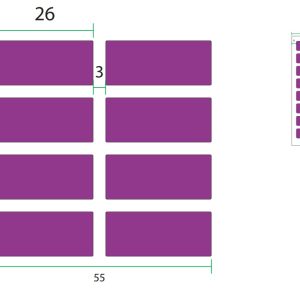 Decal in tem nhãn màu tím 26x11mm
