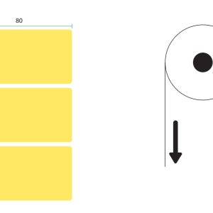 Cuộn decal in tem nhãn màu vàng 80x40mm