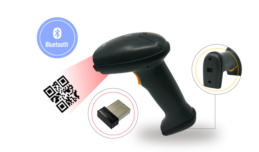 Máy quét mã vạch 2D không dây 2.4G Unitech MS838B-tanhungha-1