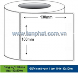 Giấy in mã vạch 1 tem 100x130x100m
