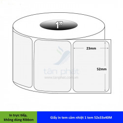 Giấy in tem cảm nhiệt 1 tem 52x33x40M