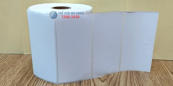 Decal giấy in mã vạch 100x50mm loại 1 tem 1 hàng Decal giấy in mã vạch 100x50mm loại 1 tem 1 hàng có thể kết hợp cùng mực wax hoặc wax resin
