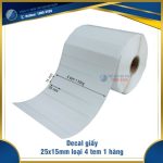 Decal giấy in mã vạch 25x15mm loại 4 tem 1 hàng