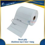 Decal giấy in mã vạch 35x22mm loại 3 tem 1 hàng