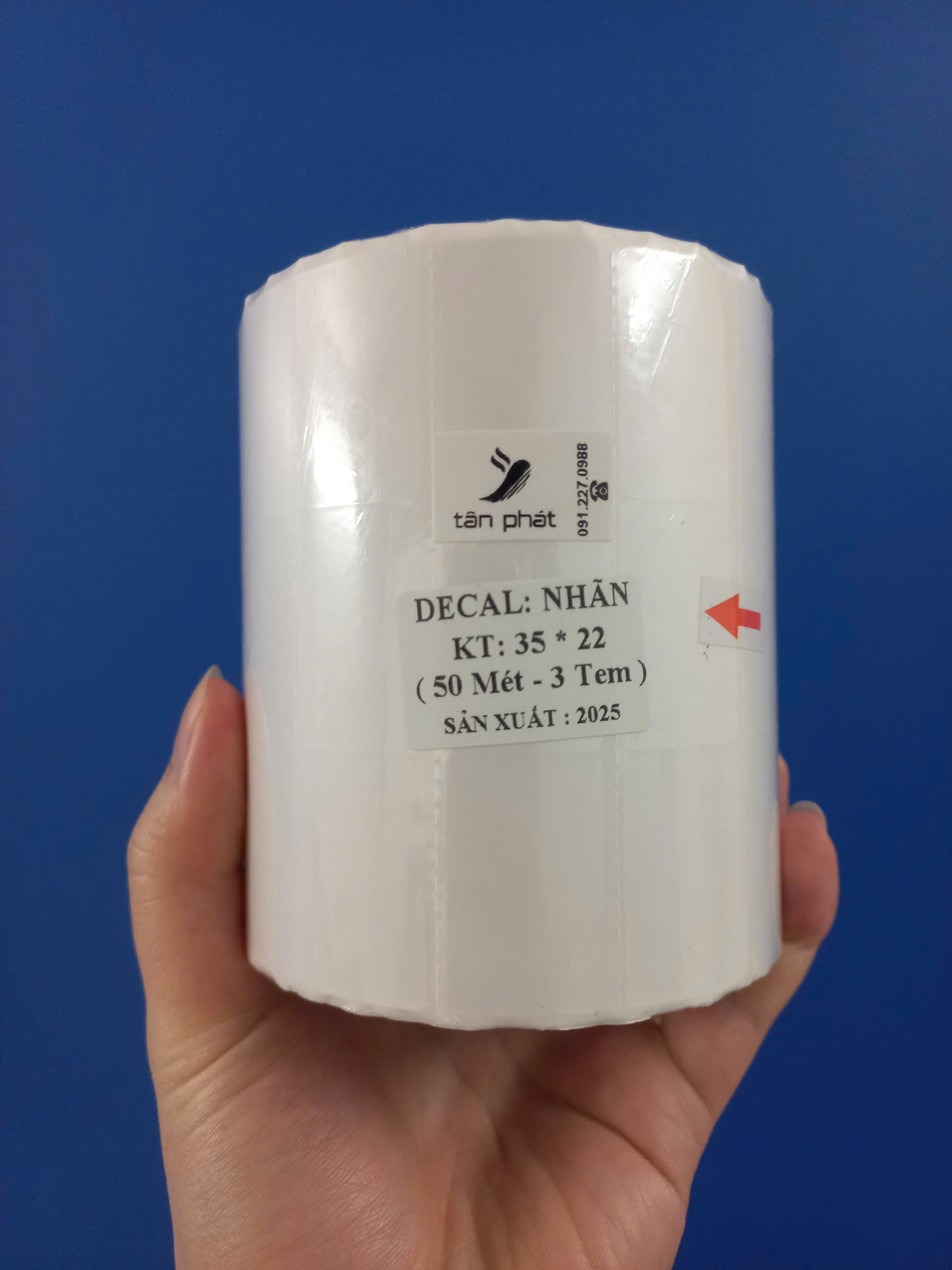 Giấy in mã vạch 3 tem 35x22x50m ảnh 1