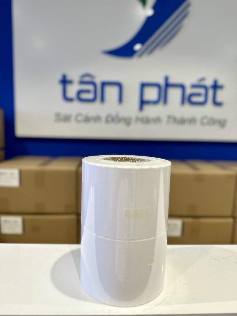 Hình ảnh thực tế của Giấy in mã vạch 1 tem 100x120x100m