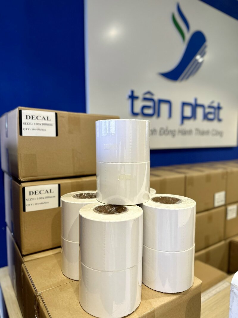 Hình ảnh thực tế của giấy in mã vạch 1 tem 100x125x100